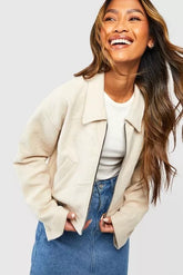 ZIP THROUGH COLLARED JACKET