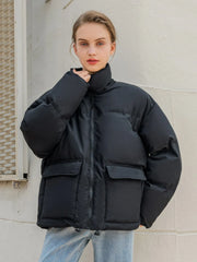 WOMEN'S CASUAL JACKET FRONT CARGO POCKETS