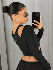 CROPPED HOLLOW OUT TOP