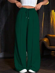 DRAWSTRING WAIST WIDE LEG PANTS