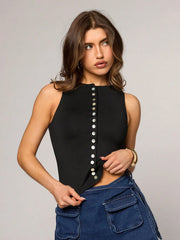 ROUND NECK FITTED CASUAL TANK TOP