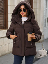 WOMEN'S SOLID COLOR LONG SLEEVE HOODED LONG CASUAL JACKET