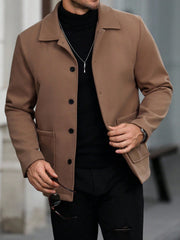 MEN'S CASUAL SOLID COLOR LONG SLEEVE COAT