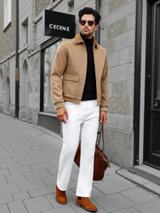 MEN'S CASUAL SOLID COLOR LONG SLEEVE ZIP-UP JACKET