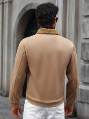 MEN'S CASUAL SOLID COLOR LONG SLEEVE ZIP-UP JACKET