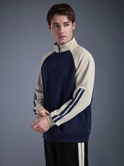 PULLOVER VERSATILE SLEEVE STRIPED SWEATSHIRT