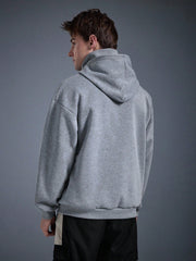 MEN'S CASUAL SOLID COLOR HALF-ZIP HOODED SWEATSHIRT
