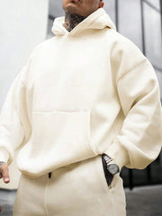 MEN KANGAROO POCKET DROP SHOULDER HOODIE