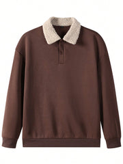MEN'S CASUAL SHERPA COLLAR SWEATSHIRT