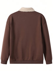 MEN'S CASUAL SHERPA COLLAR SWEATSHIRT