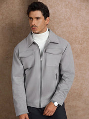 MEN'S CLASSIC MULTI-POCKET ZIPPER DESIGN JACKET