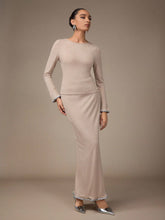 CREW NECK LONG SLEEVE TOP AND SKIRT