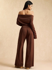 MINIMALIST OFF-SHOULDER TOP AND PANTS