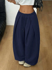 CASUAL BAGGY LOW RISE CUFFED TROUSER