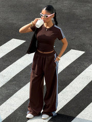 STRIPED SHORT SLEEVE T-SHIRT AND PANTS