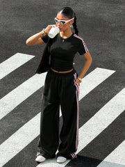 STRIPED SHORT SLEEVE T-SHIRT AND PANTS