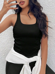 RUCHED SIDE SPORTS TANK TOP