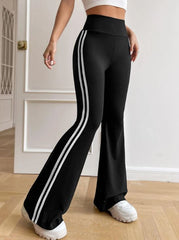 STRIPED TAPE SIDE FLARE LEG TROUSER
