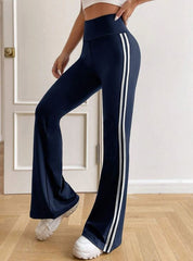STRIPED TAPE SIDE FLARE LEG TROUSER
