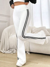 STRIPED TAPE SIDE FLARE LEG TROUSER