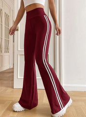 STRIPED TAPE SIDE FLARE LEG TROUSER