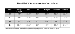 RIBBED KNIT V NECK TOP
