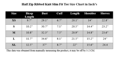 HALF ZIP RIBBED KNIT SLIM FIT TEE