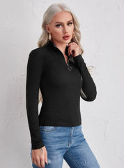 HALF ZIPPER PLACKET SOLID TEE