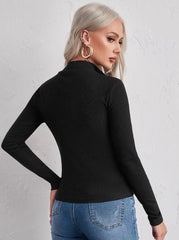 HALF ZIPPER PLACKET SOLID TEE