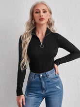 HALF ZIPPER PLACKET SOLID TEE