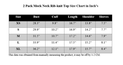 2 PACK MOCK NECK RIB-KNIT TOP