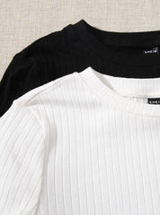2 PACK LETTUCE TRIM RIB-KNIT TEE