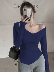SLIM FIT CHOCOLATE V-NECK T-SHIRT