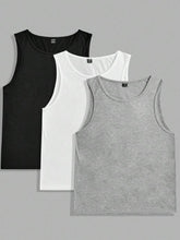 GREY 3PCS MEN'S VEST TOP