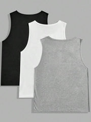 BLACK 3PCS MEN'S VEST TOP
