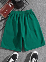 MEN DRAWSTRING WAIST TRACK SHORTS