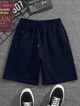 MEN DRAWSTRING WAIST TRACK SHORTS