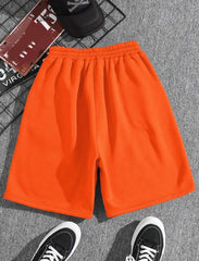 MEN DRAWSTRING WAIST TRACK SHORTS
