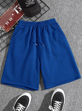 MEN DRAWSTRING WAIST TRACK SHORTS