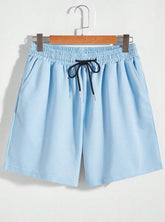 MEN DRAWSTRING WAIST TRACK SHORTS