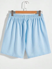 MEN DRAWSTRING WAIST TRACK SHORTS