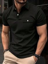 MEN'S SOLID COLOR SHORT-SLEEVE POLO SHIRT