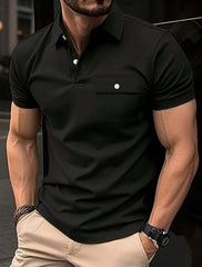 MEN'S SOLID COLOR SHORT-SLEEVE POLO SHIRT