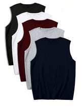 MEN'S 5PCS SOLID COLOR VEST