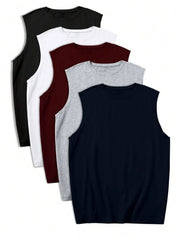 MEN'S 5PCS SOLID COLOR VEST