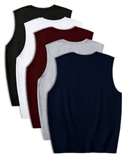 MEN'S 5PCS SOLID COLOR VEST