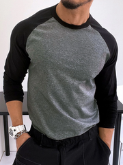 MEN COLOR BLOCK RAGLAN SLEEVE TEE