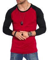 MEN COLOR BLOCK RAGLAN SLEEVE TEE
