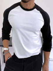 MEN COLOR BLOCK RAGLAN SLEEVE TEE