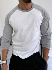 MEN COLOR BLOCK RAGLAN SLEEVE TEE